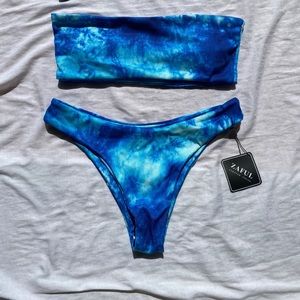 Zaful Tie Dye Strapless Bikini NWT
